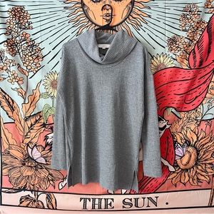 LOFT Gray Cowl Neck Sweater
